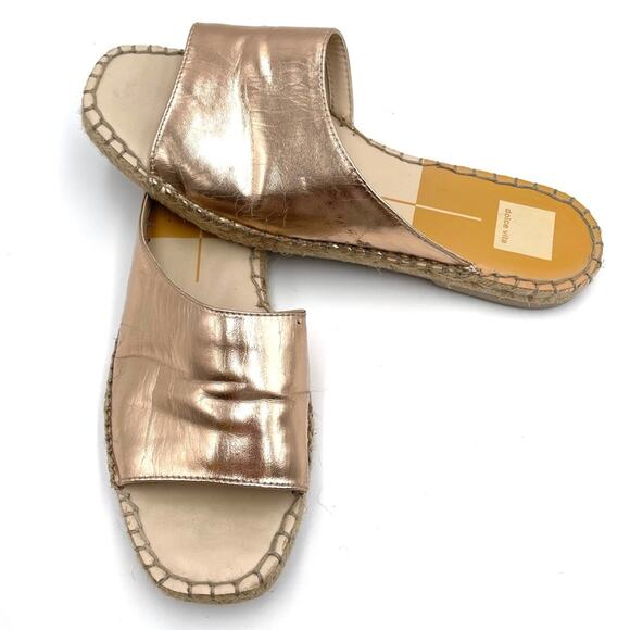 Banji Rose Gold Espadrille Slide Sandals size 10 - Picture 9 of 9